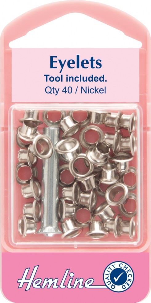 Hemline Silver Metal Eyelets Kit
