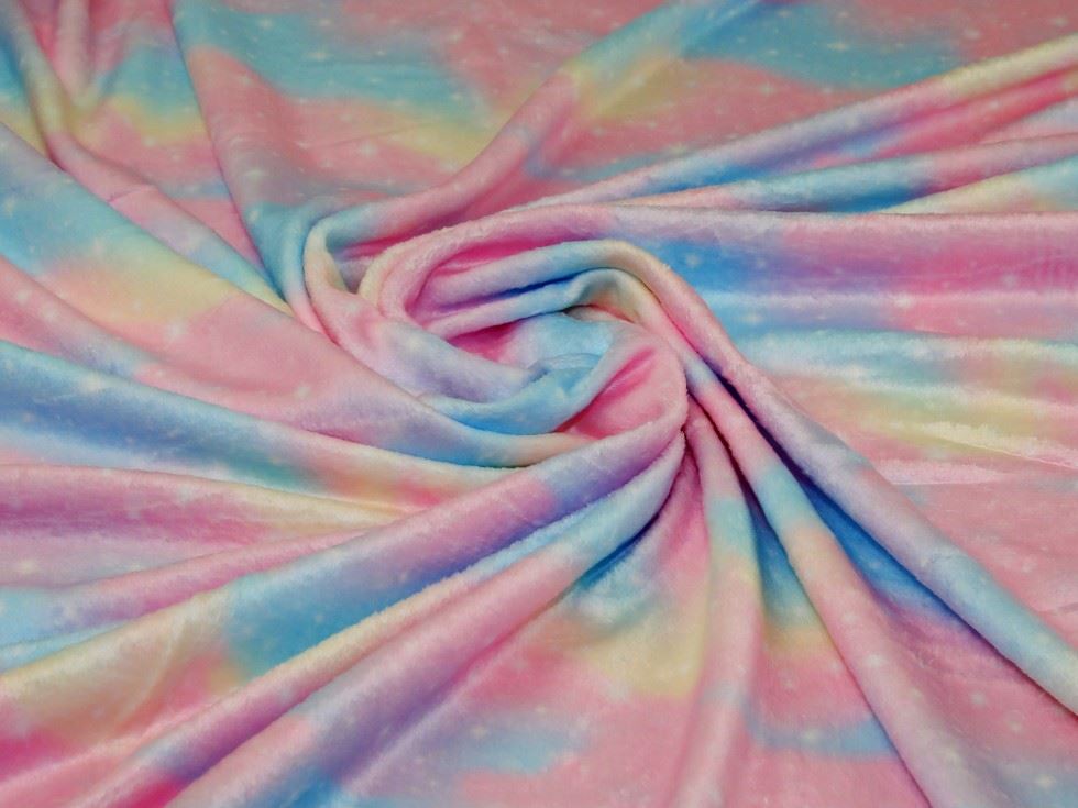 Multicoloured Deadstock Plush Cuddle Fleece Fabric
