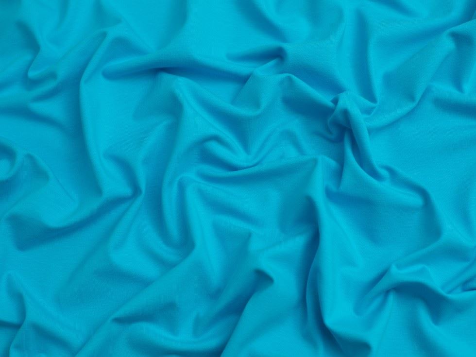 Minerva Core Range Vivid Aqua Cotton Lycra Jersey Stretch Knit Fabric