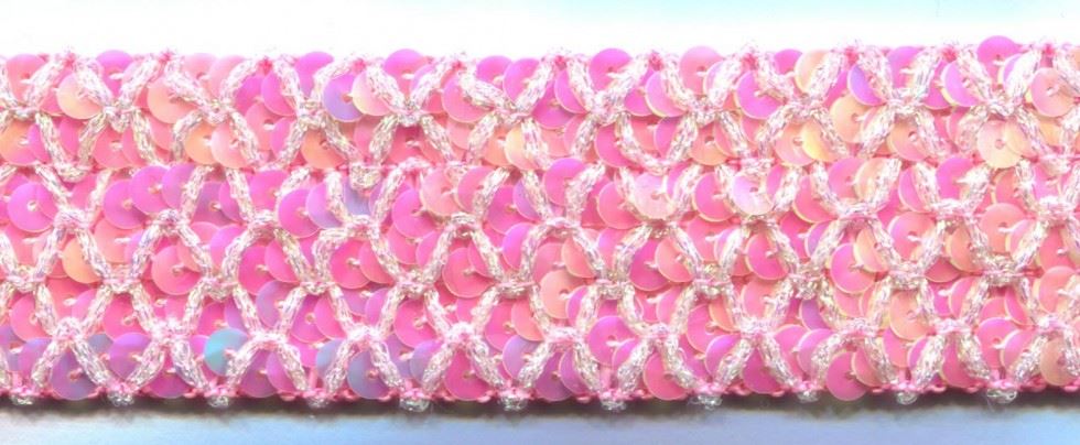 Pink Iridescent Sequin Braid Trim