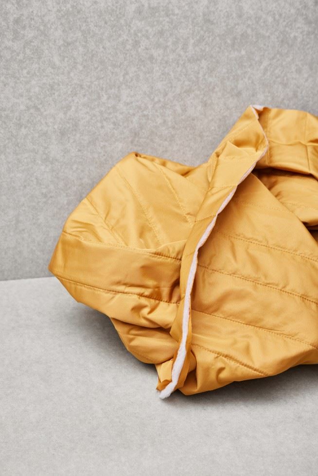 Mind The Maker Dry Mustard Strip Thelma Thermal Quilted Coating Fabric