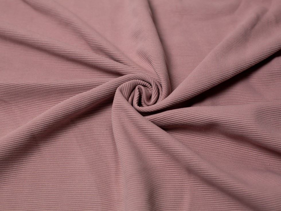 100% Cotton Ottoman Rib Stretch Knit Fabric Old Rose