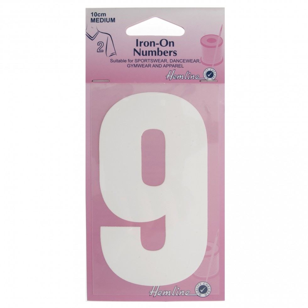 Hemline White Number 9 Number Patch Motif