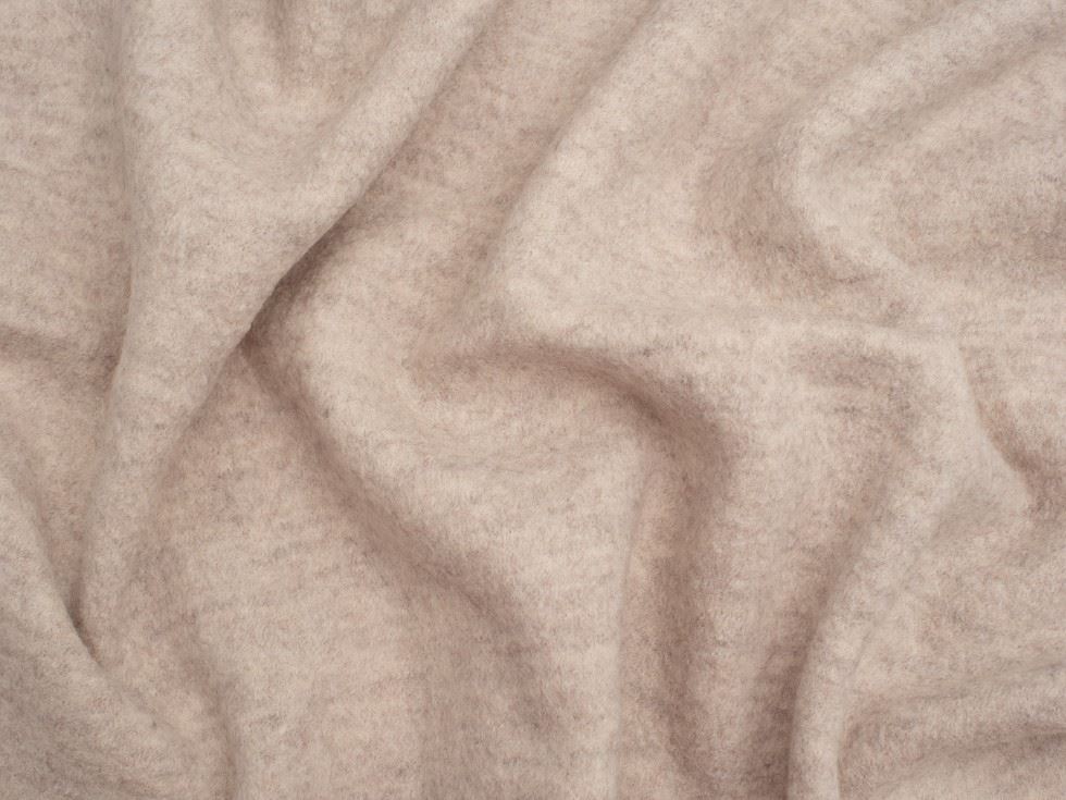 Minerva Core Range 100% Pure Boiled Wool Coating Fabric Melange Ivory