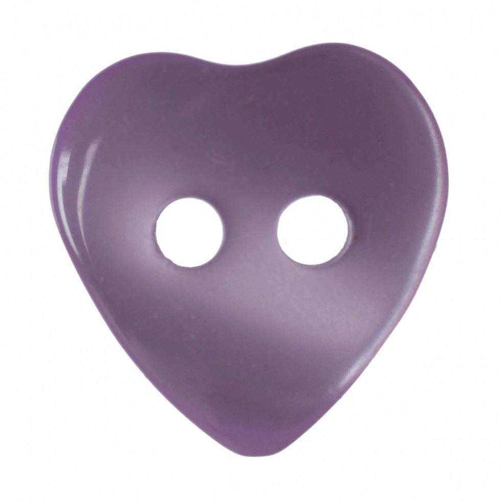 Hemline Lilac Plastic Heart Buttons