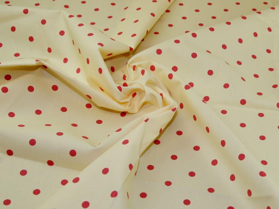 Cotton Canvas Fabric Pink & Cream
 