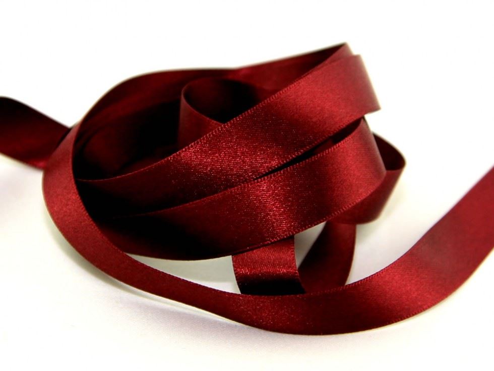 Minerva Double Faced Satin Ribbon 405 Burgundy Berisfords R350135405
