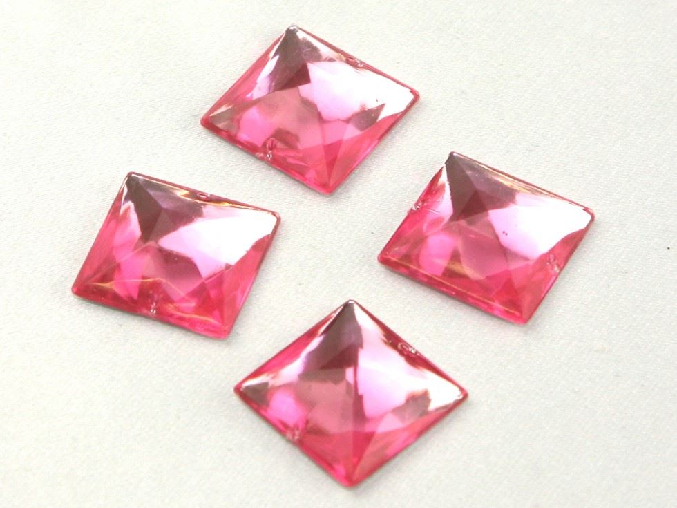 Square Acrylic Jewels Pale Pink
 
