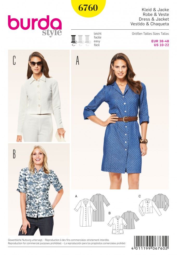 Burda Paper Sewing Pattern 6760
 
