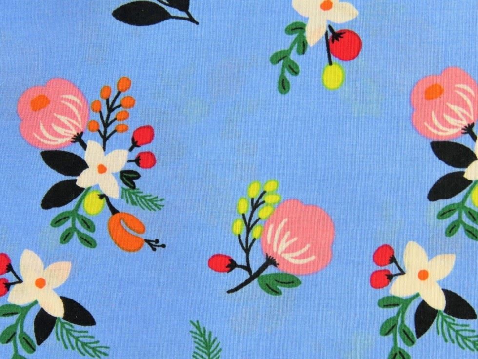 Blue 100% Cotton Poplin Fabric