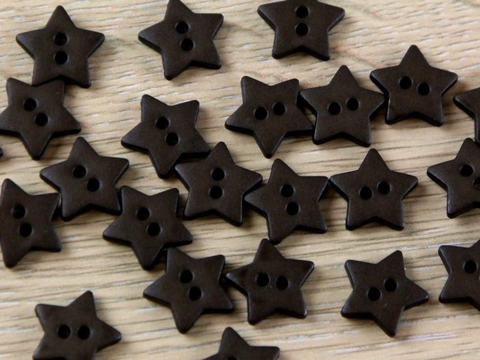 Dill Star Plastic Buttons (Value Pack) Dark Brown
 