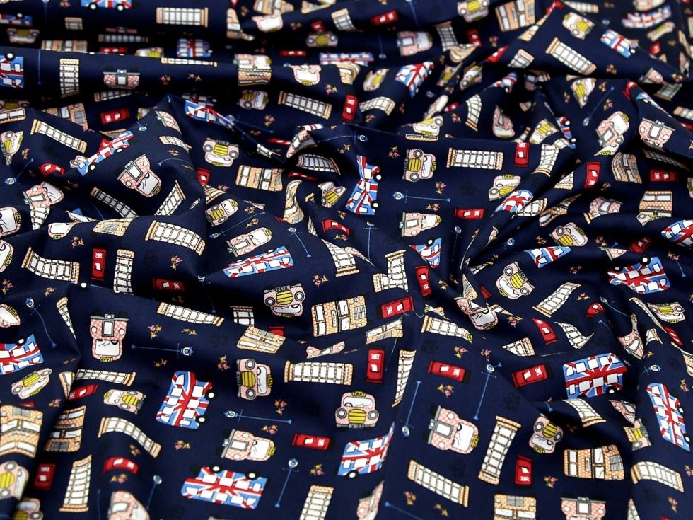 Deadstock 100% Cotton Poplin Fabric Navy Blue
 