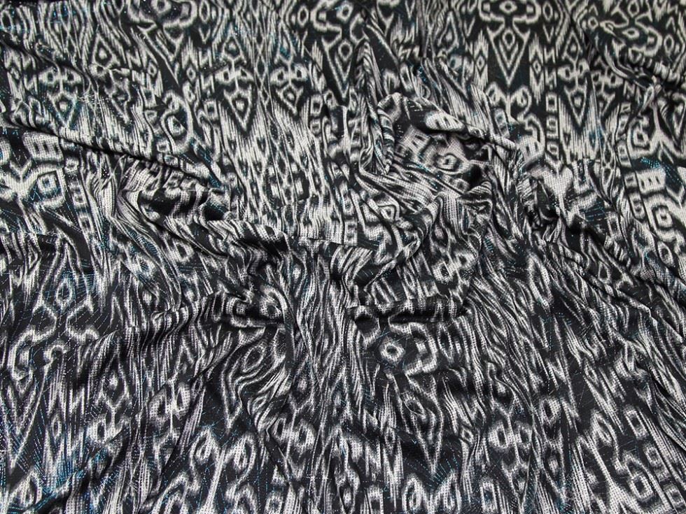 Grey Deadstock Lurex Sweater Knit Stretch Fabric