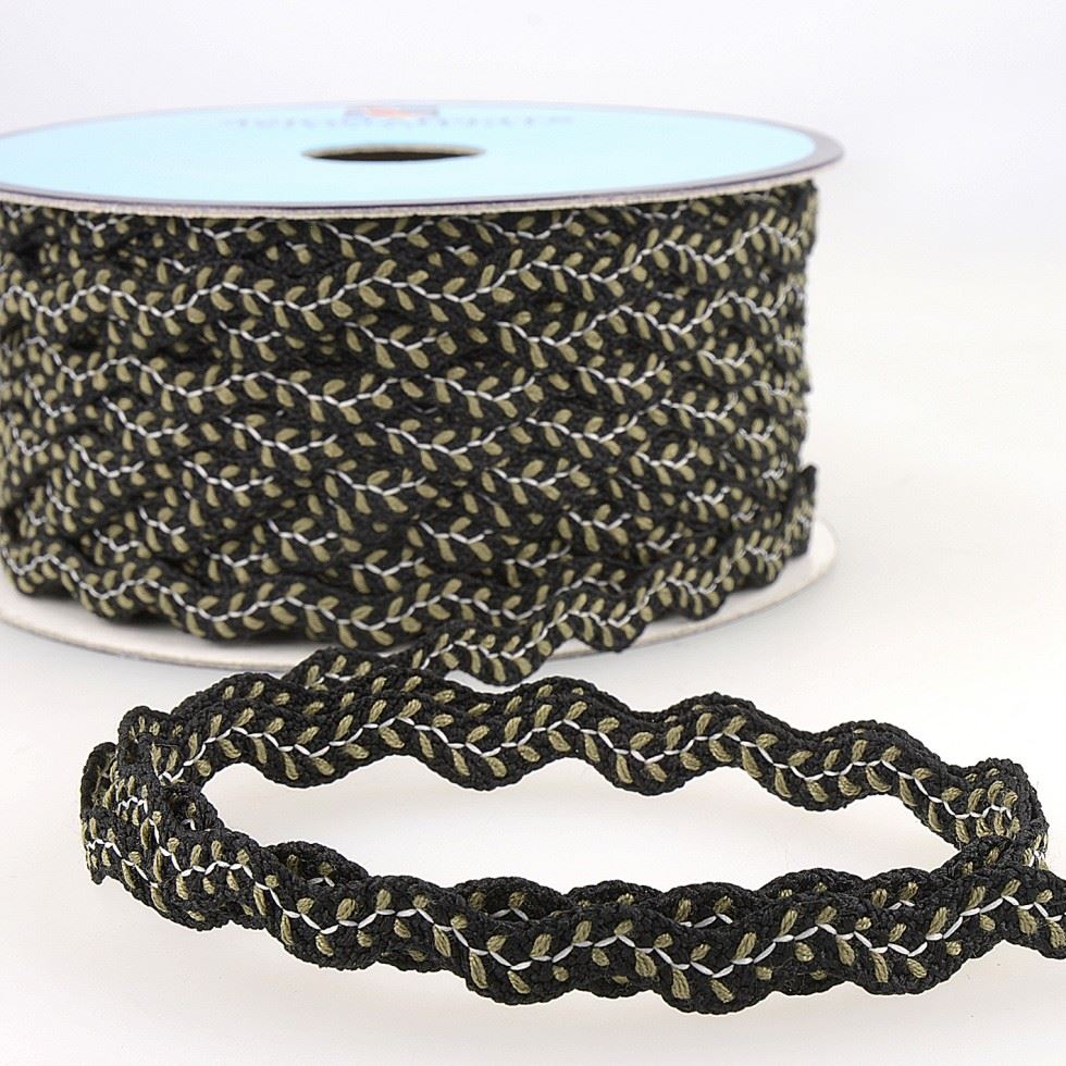 Stephanoise Fancy Ric Rac Trim Black
 
