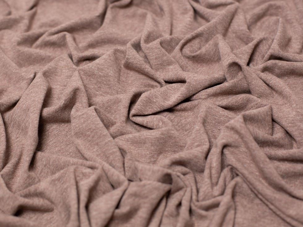 Minerva Core Range Biscuit Melange Cotton Jersey Stretch Knit Fabric