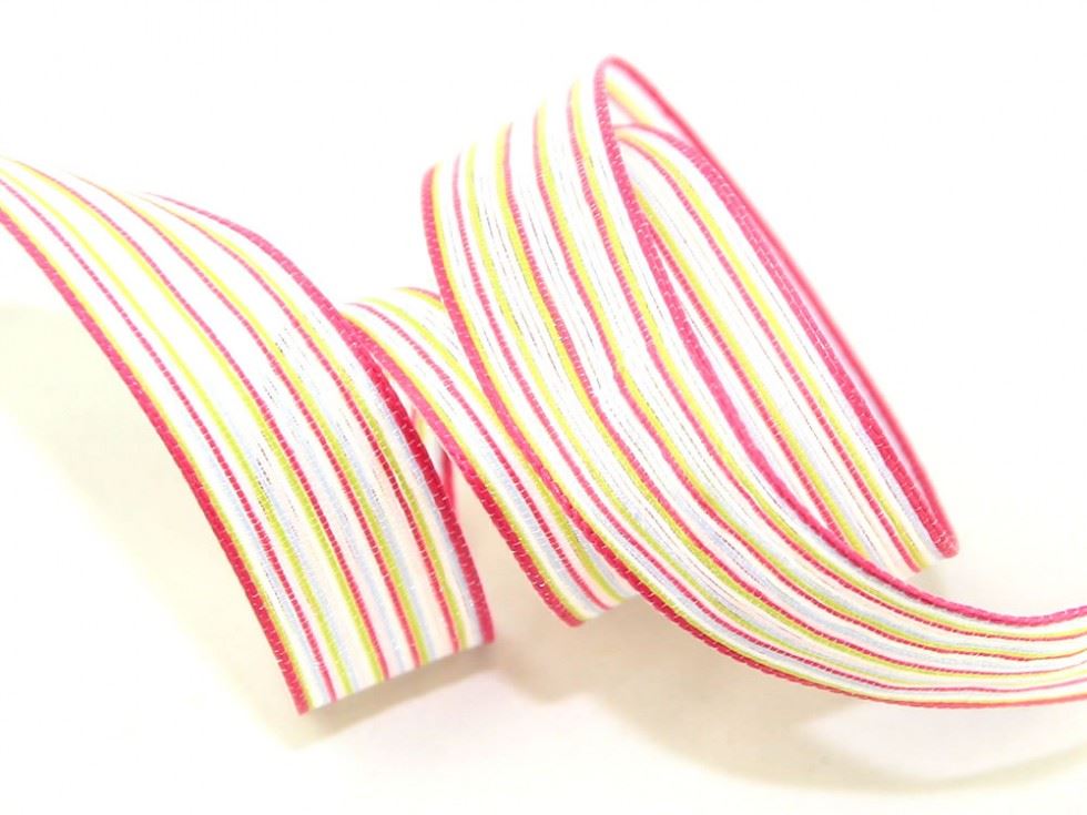 Wired Edge Ribbon Pink & Lime