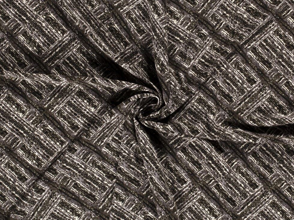 Stretch Woven Polyester Crepe Fabric Grey