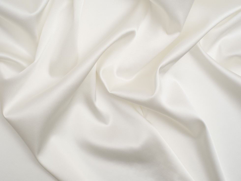 Minerva Core Range Silk Stretch Woven Satin Fabric Ivory