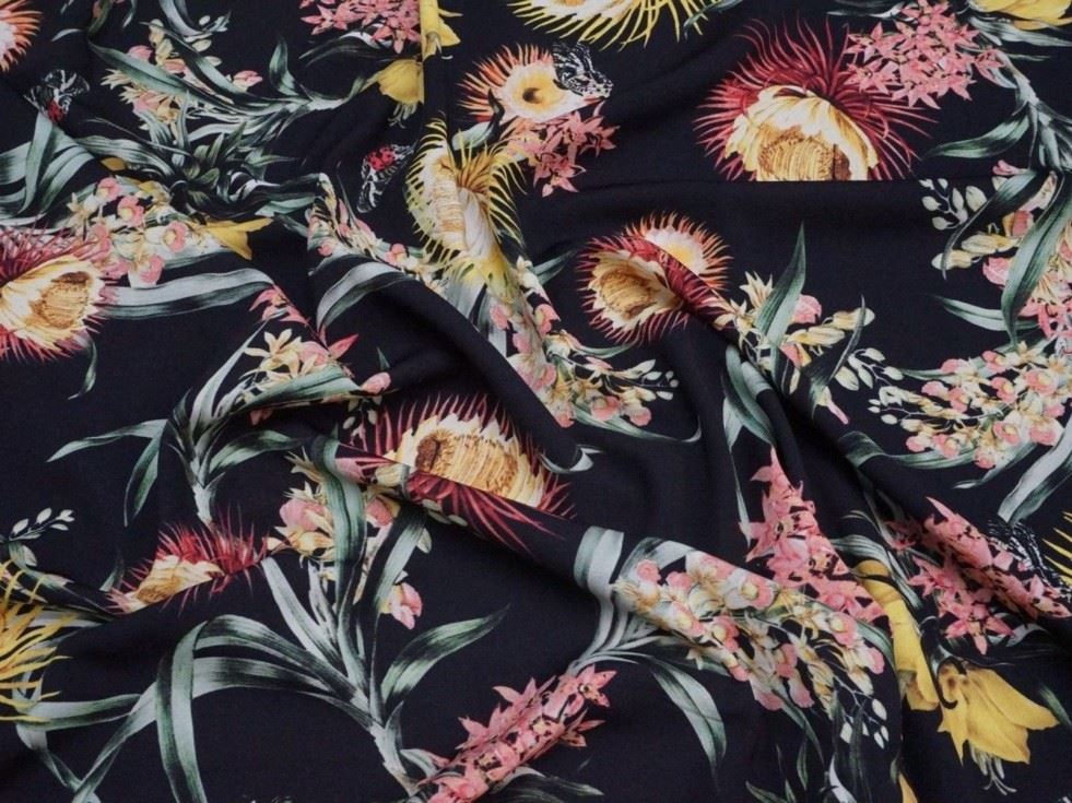 Lady Mcelroy Navy Lena Crepe Fabric