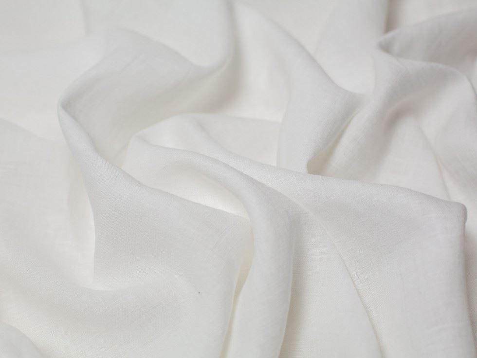 Minerva Core Range White Washed Slub 100% Linen Fabric
