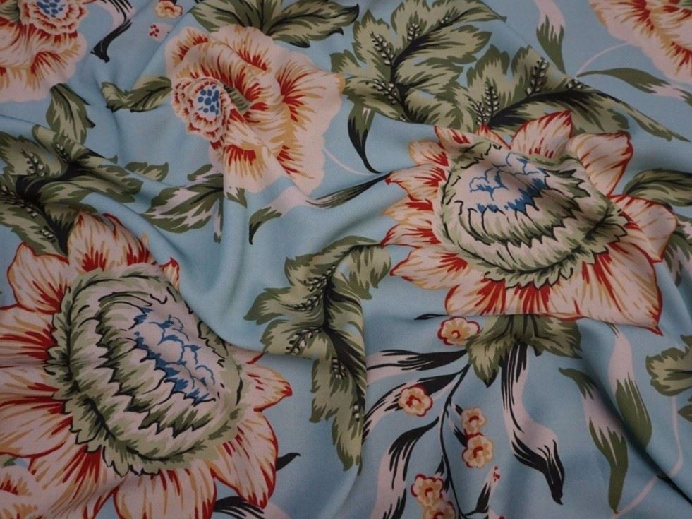 Lady Mcelroy Sky Blue Lena Crepe Fabric