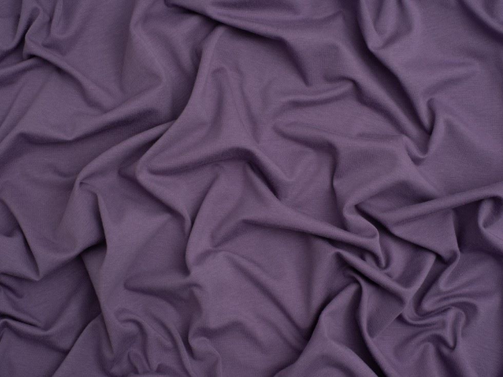Minerva Core Range Organic Cotton Jersey Stretch Knit Fabric Purple
 