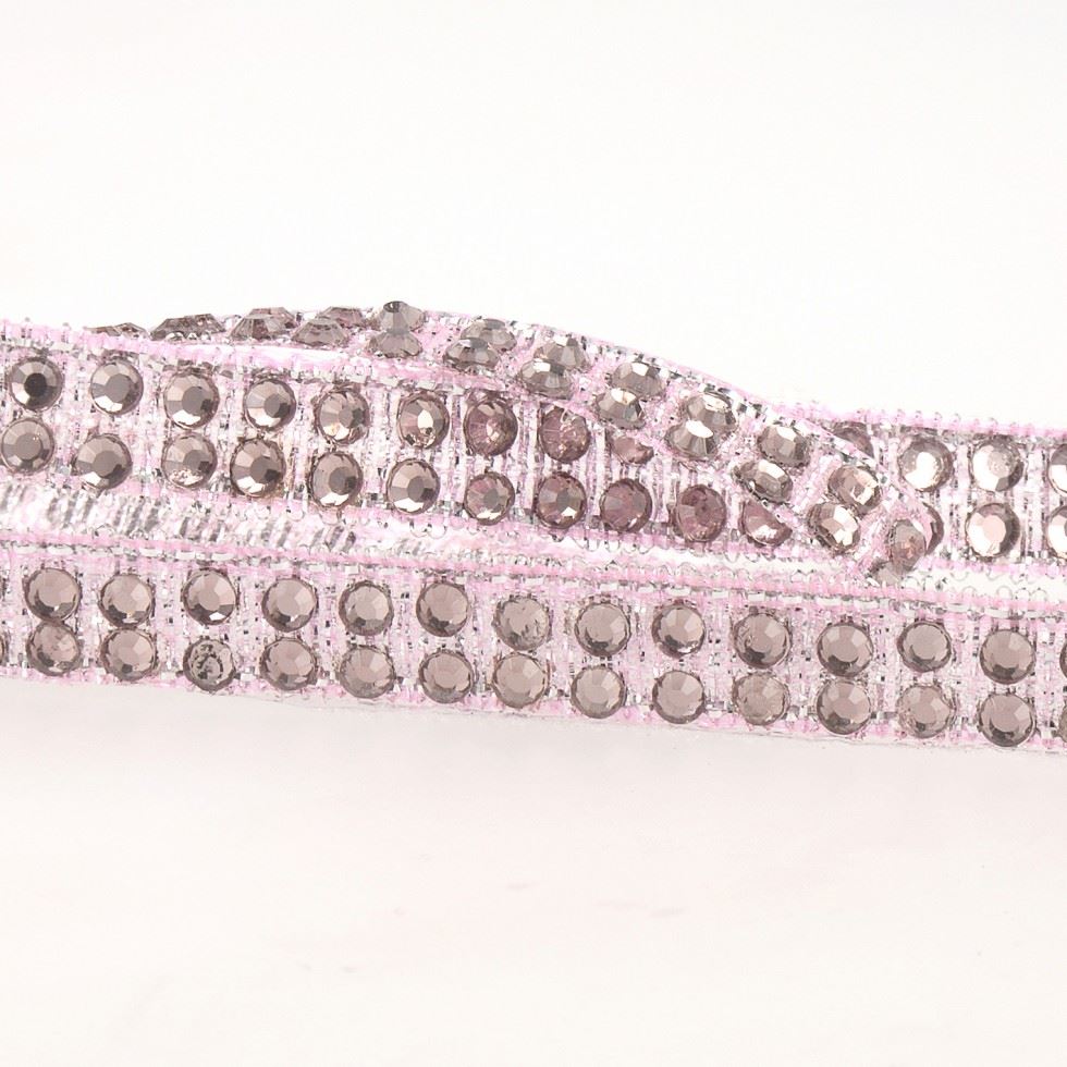 Stephanoise Iron On Rhinestone Trim Pink