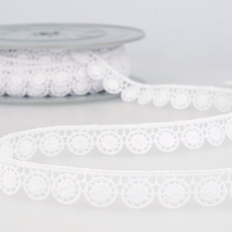 Stephanoise Guipure Lace Trim White