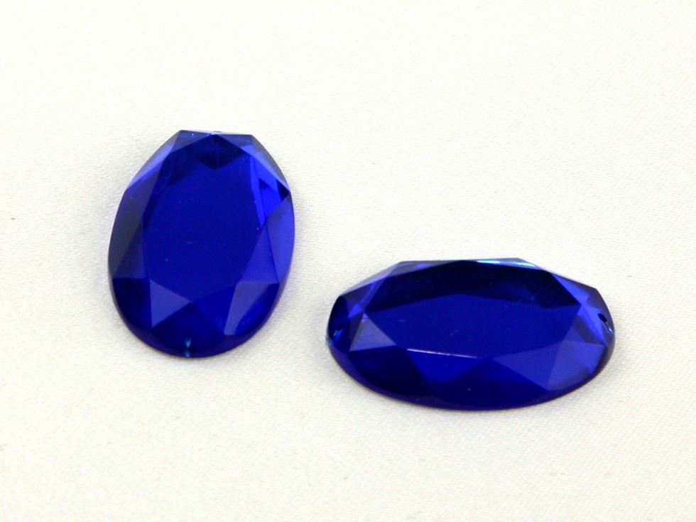 Oval Acrylic Jewels Royal Blue
 