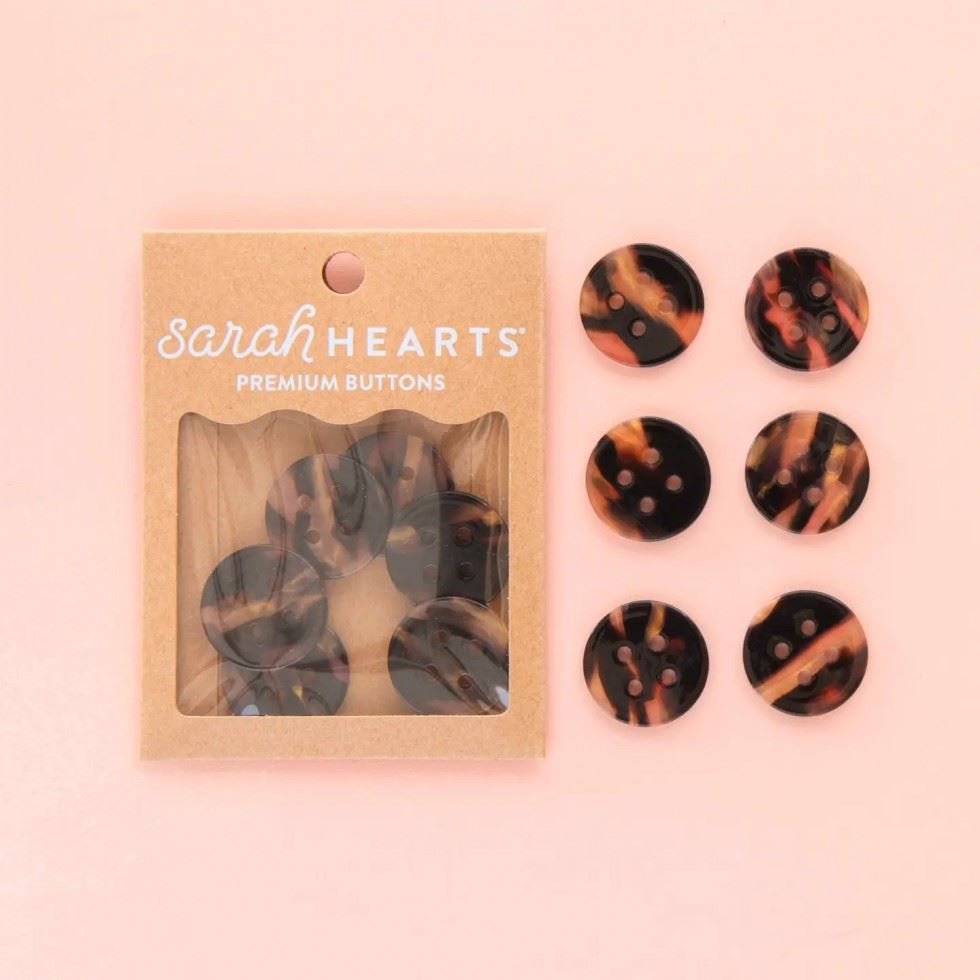 Sarah Hearts Tortoise Shell Buttons
 