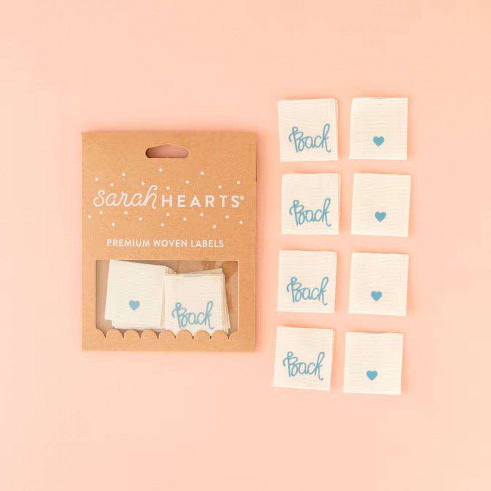 Sarah Hearts Back Organic Cotton Woven Labels
 