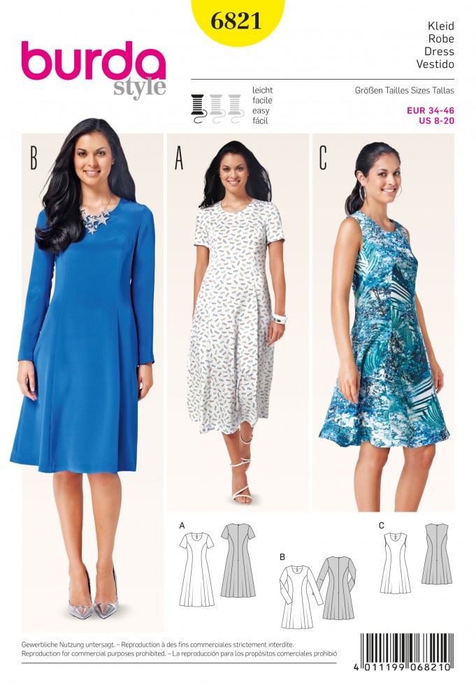 Burda Paper Sewing Pattern 6821
 