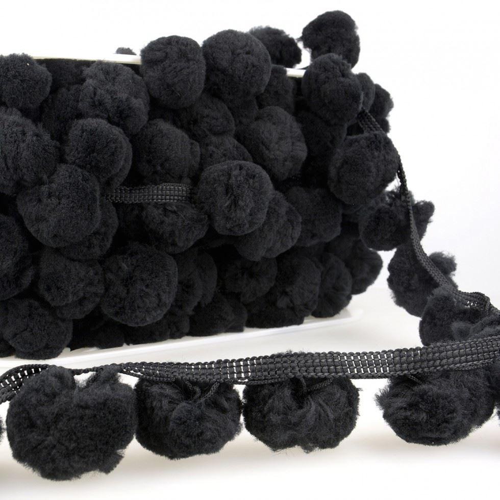 Stephanoise Pom Pom Trim Black