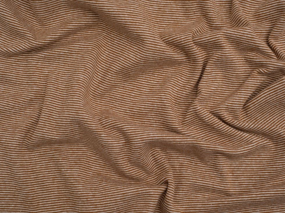 Minerva Core Range Beige Baby Soft Yarn Dyed Tubular Ribbing Stretch Knit Fabric