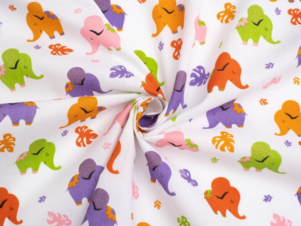 Multicoloured Printed Polycotton Fabric