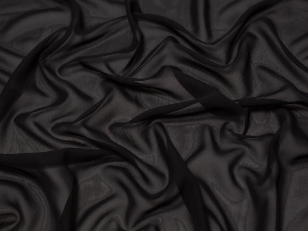 Minerva Core Range Black Sheer Chiffon Fabric