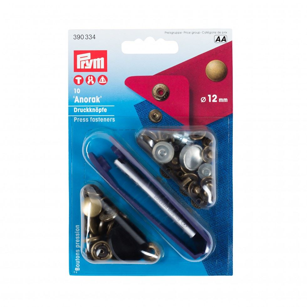 Prym Antique Brass Anorak Snaps Press Fasteners