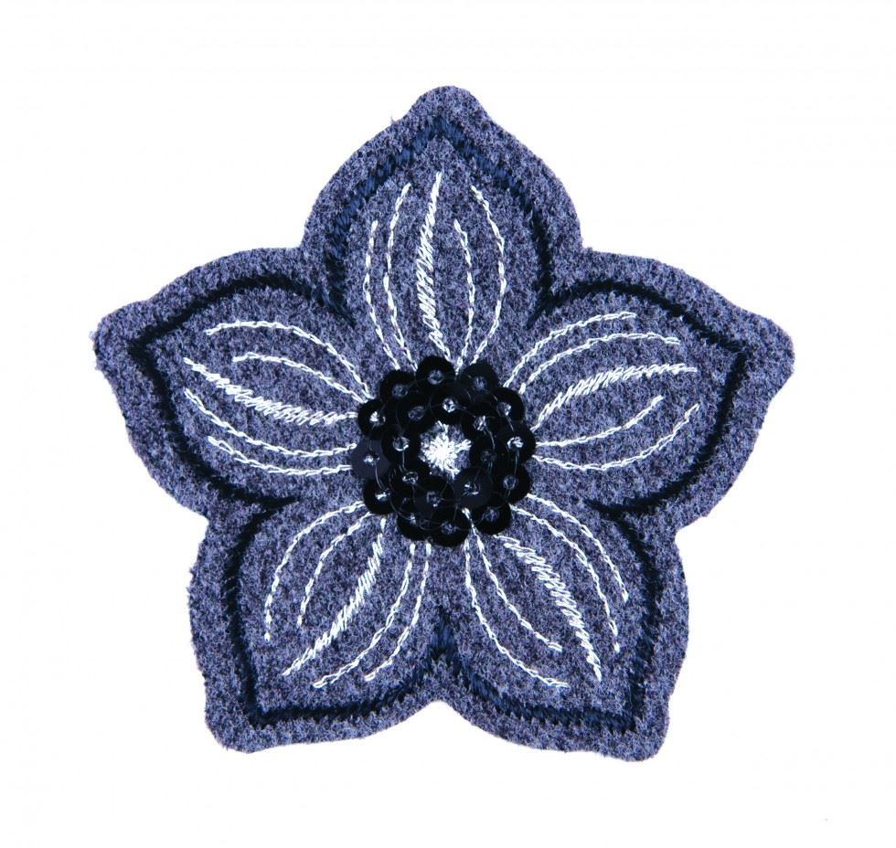Craft Factory Grey/Silver Patch Motif Sequin Flower