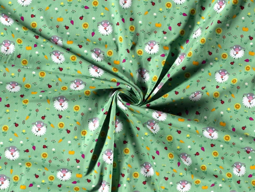 Green 100% Cotton Poplin Fabric