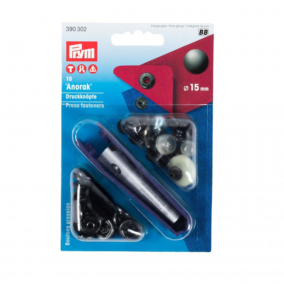 Prym Black Oxidized Anorak Snaps Press Fasteners