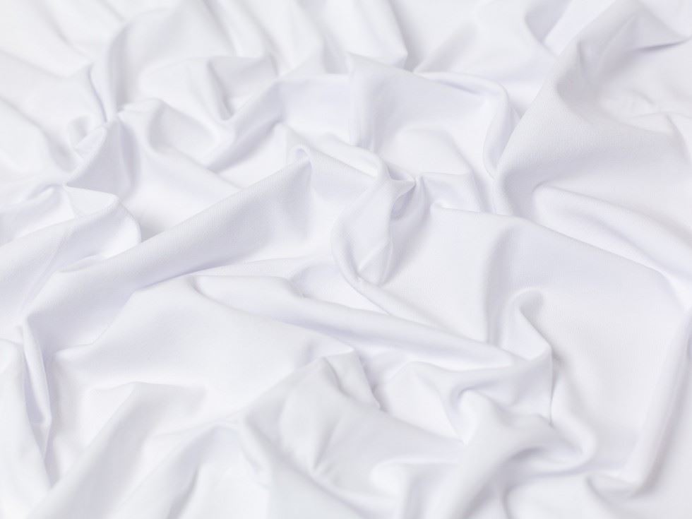 Minerva Core Range White Cotton Lycra Jersey Stretch Knit Fabric
