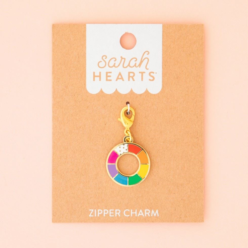 Sarah Hearts Colour Wheel Zip Charm
 