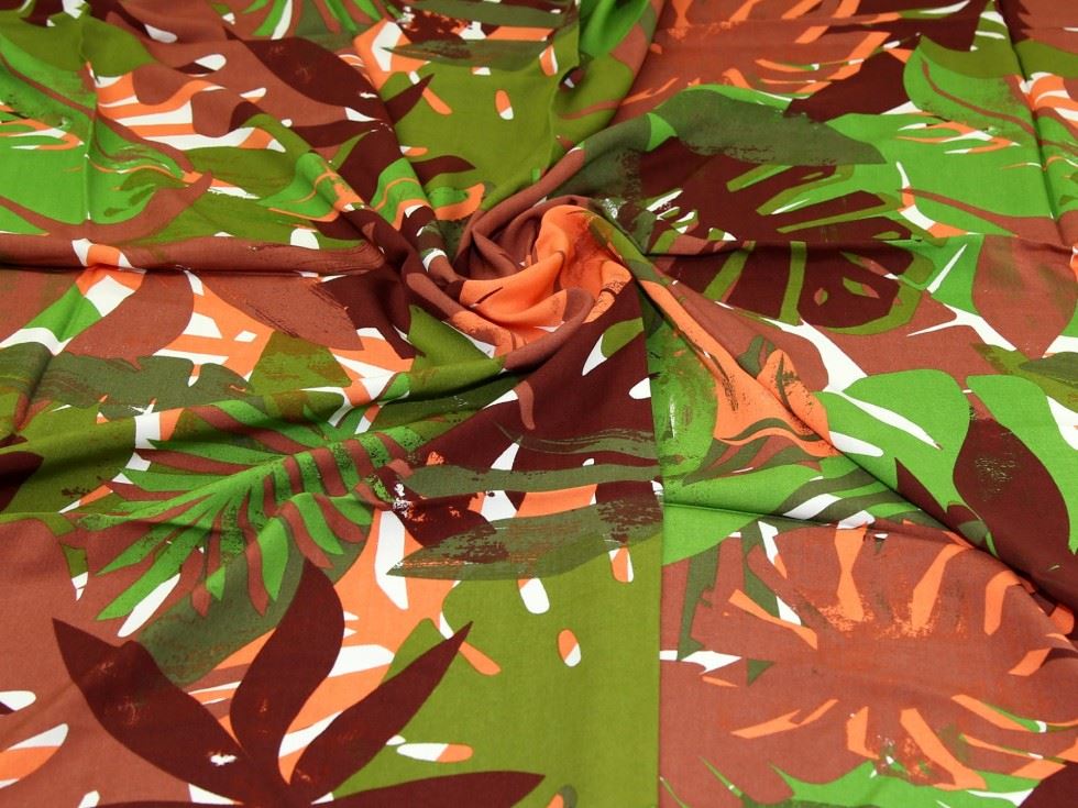 Multicoloured Deadstock Viscose Challis Fabric