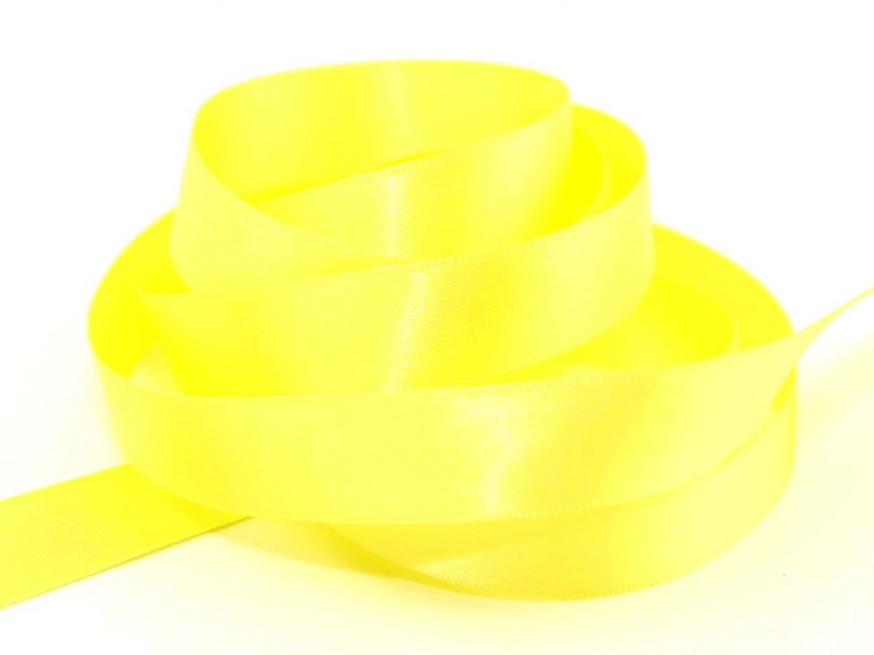 Berisfords 5 Lemon Double Faced Satin Ribbon