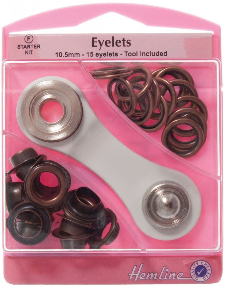 Hemline Bronze Metal Eyelets Kit