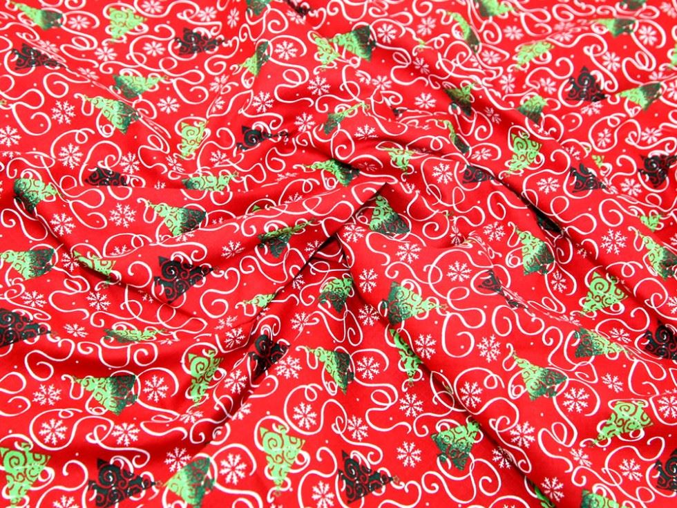 Deadstock 100% Cotton Fabric Red Green White
 