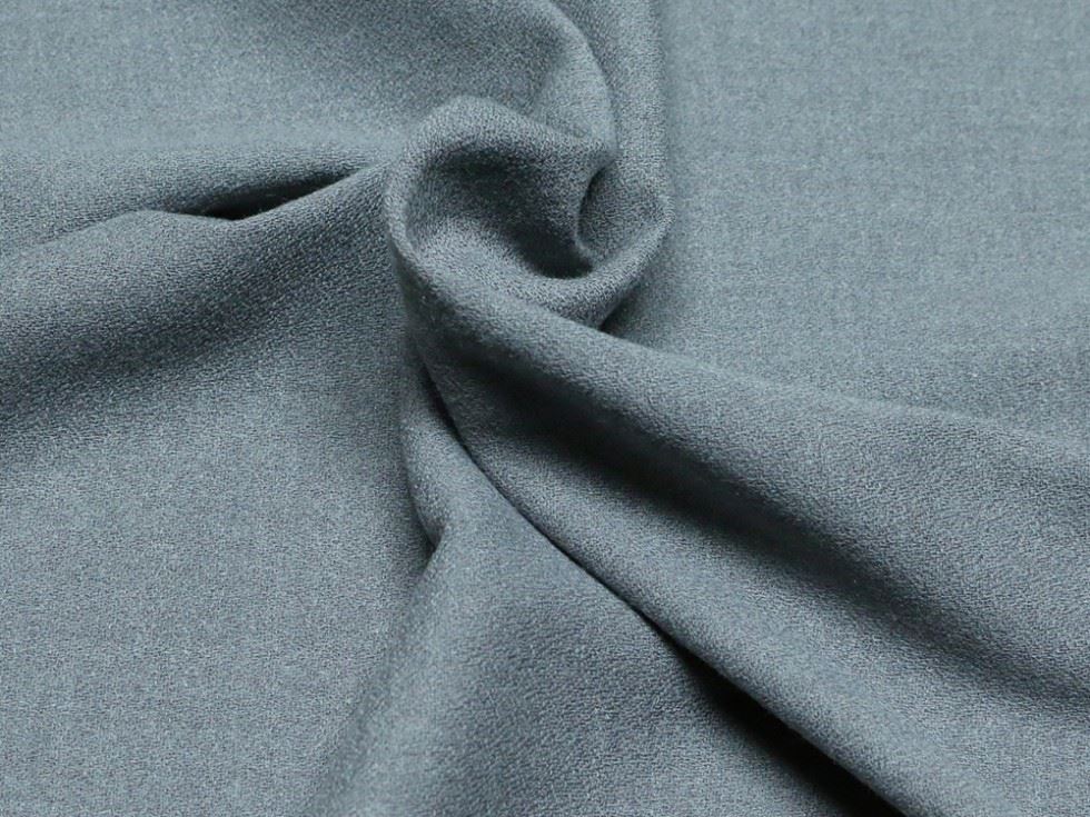 Grey Deadstock Viscose Stretch Woven Crepe Fabric