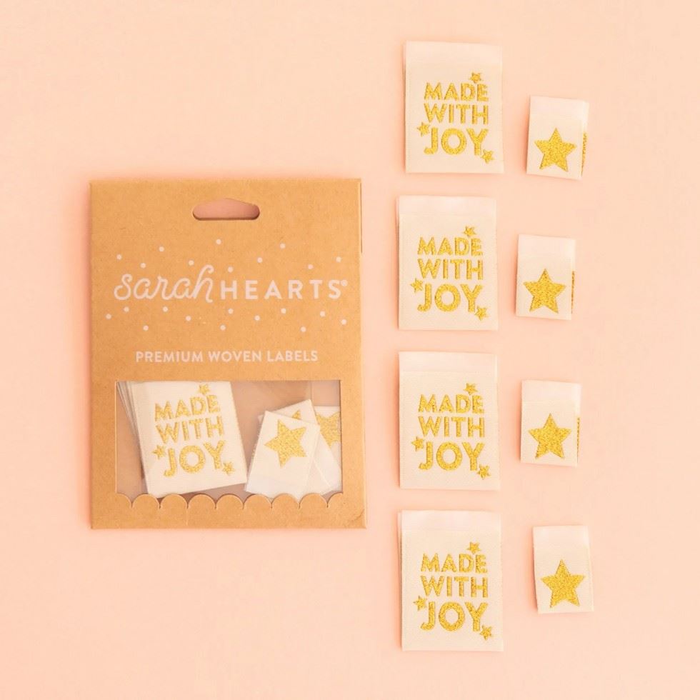 Sarah Hearts Made With Joy Star Woven Labels