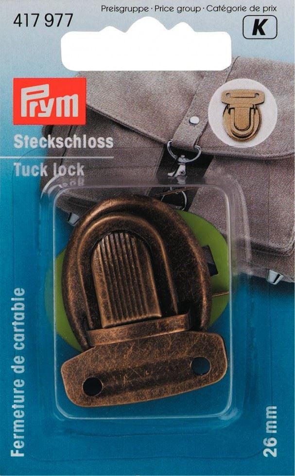 Prym Tuck Lock Bag Fastener Antique Brass