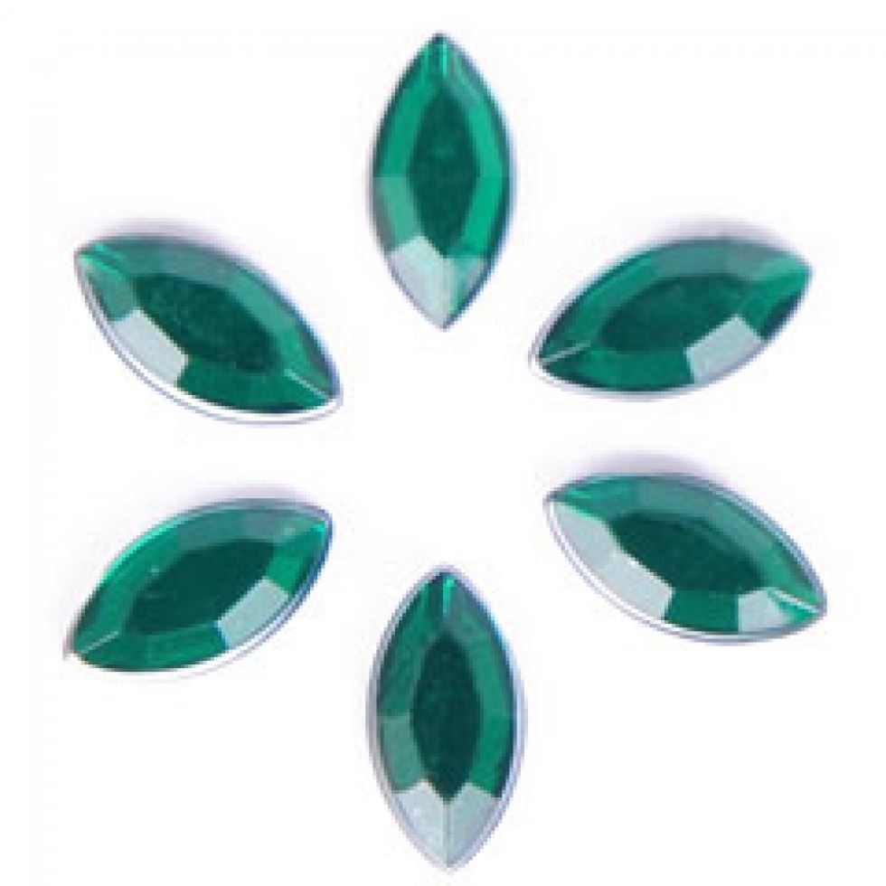 Trimits Oval Stick On Diamantes Green